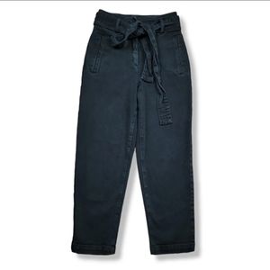 Aritzia Wilfred Free tie-front high-waisted Belted Tapered denim Crop Jeans Sz 6
